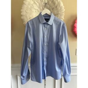 Tommy Hilfiger Long Sleeve Button Down Flex Slim Fit Stretch Shirt Size 17 36/37